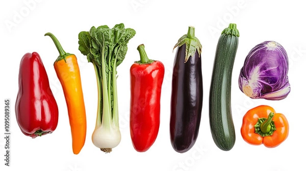 Fototapeta Many types of vegetables, transparent background.