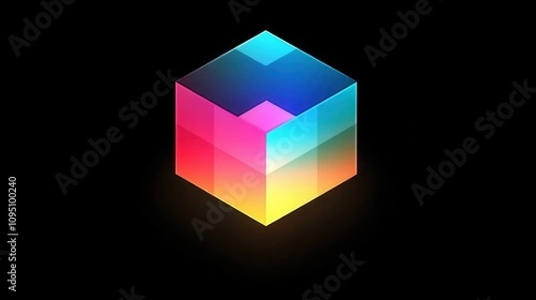 Fototapeta colorful cube logo