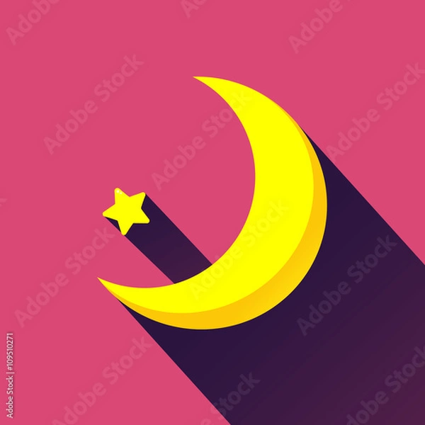 Obraz Moon and a star - Sunset background