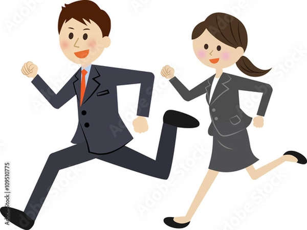 Obraz 走るビジネスマン　男女