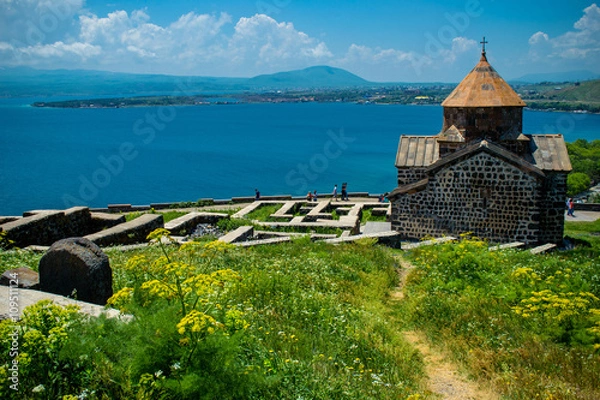 Obraz Territory Sevanavank monastery on Sevan lake, Armenia