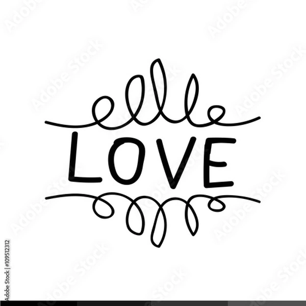 Obraz Love Text icon illustration design