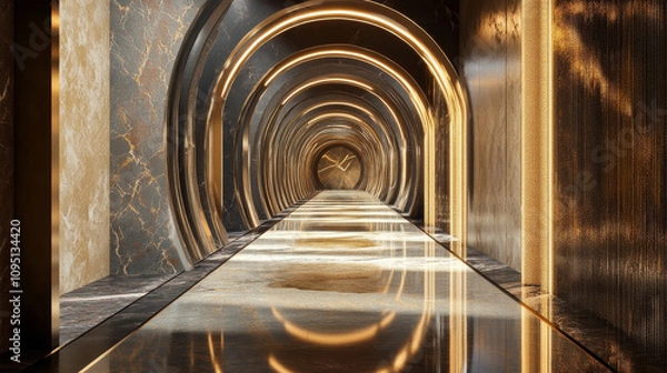 Fototapeta An abstract hallway design can evoke a sense of modernity and creativity