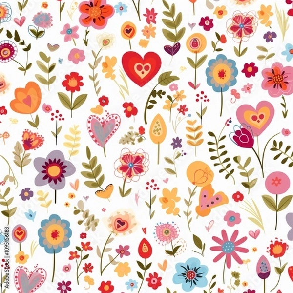 Fototapeta seamless floral pattern