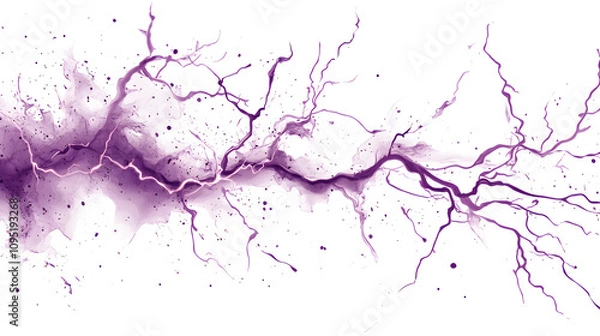 Fototapeta Purple lightning bolts with sharp edges and glowing effects create dynamic visual