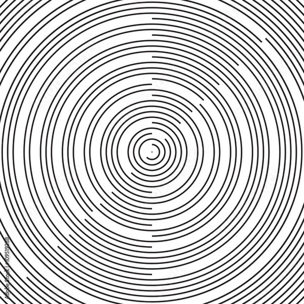 Fototapeta RAdial pattern background Vector radial black background pattern on white. Abstract vector black and white  halftone background