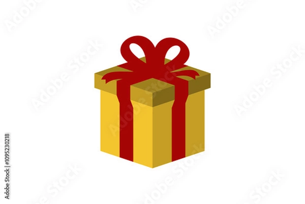 Fototapeta Gift box vector illustration. 3D design concept isolated on transparent background.