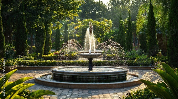 Fototapeta the cuntry, generative ai, landscape, architecture, curtoone, chasny house, background, art nouveau, city, skyline, skyscraper, building, water, lake, nature, autumn, river, sky, tree, reflection,