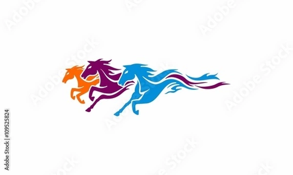 Obraz Three Horse logo abstract vector