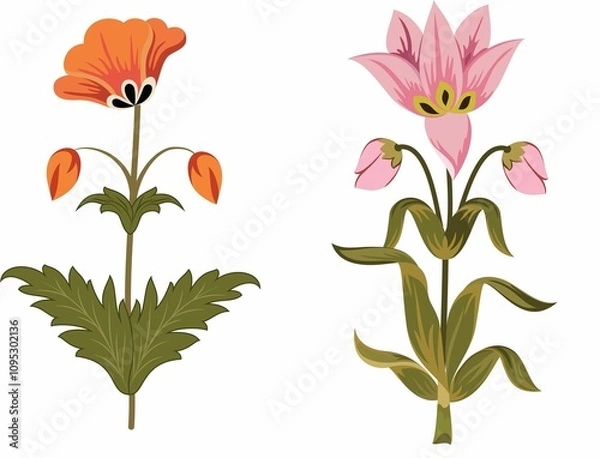 Obraz Floral Flowers Bunch Vector Art Designs