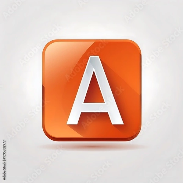 Fototapeta letter A icon in burnt orange square for UI UX