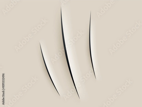 Fototapeta Scratch claws of animal, scratches mark. Vector illustration of animal claw scratches isolated on transparent background