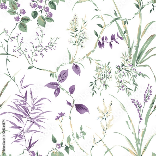 Obraz Seamless Flower Bunch pattern Vector Art Design