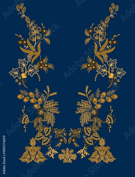 Obraz blue and gold background