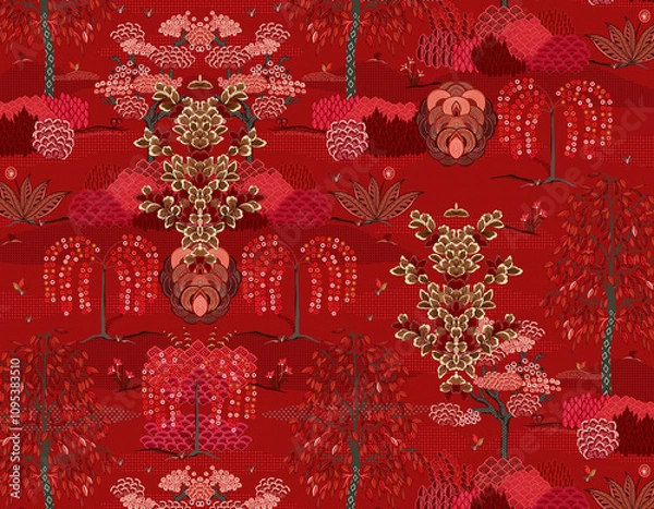 Obraz Chinese traditional batik Art Vector design