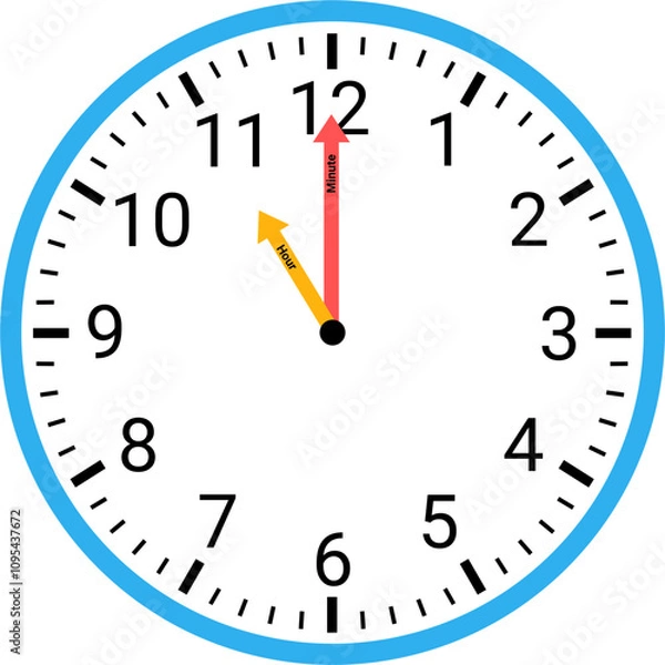 Obraz Analog clock showing time illustration 