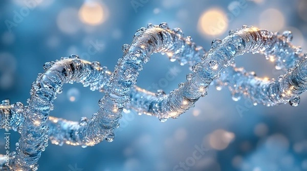 Fototapeta A Stunning Visual Representation of DNA: Double Helix Structure in Water