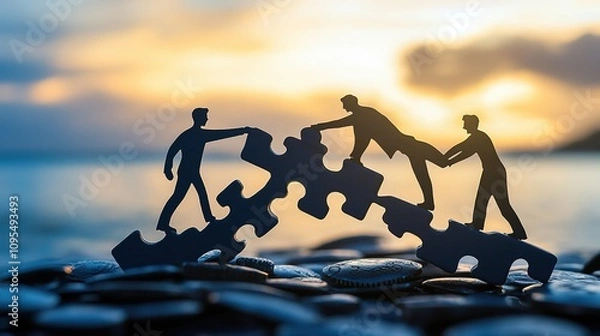 Fototapeta Digital transition planning, team collaboration, growth strategies, future vision.