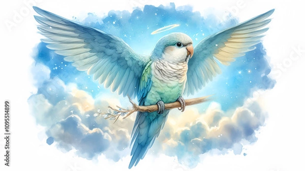 Obraz Blue parrot with love in the sky