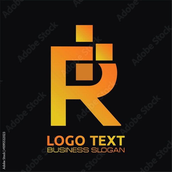 Fototapeta R  lettering logo is simple, easy to understand and authoritative