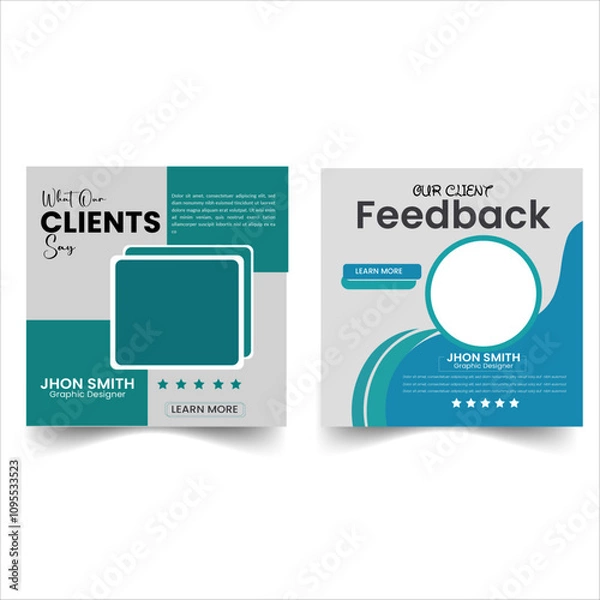 Fototapeta Client testimonials Design Template, Client testimonials Layout