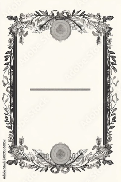 Fototapeta Frame with decorations for certificate and award template.