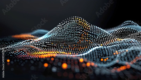 Obraz Data wave forms in 3D space