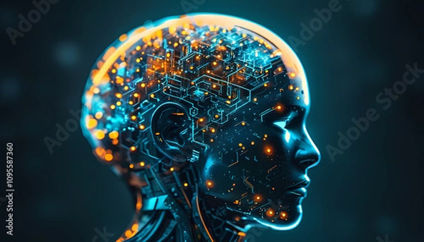 Fototapeta Futuristic AI concept