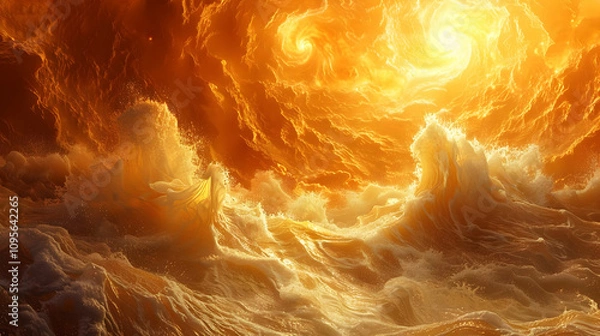 Obraz Golden Waves Abstract 3D Illustration