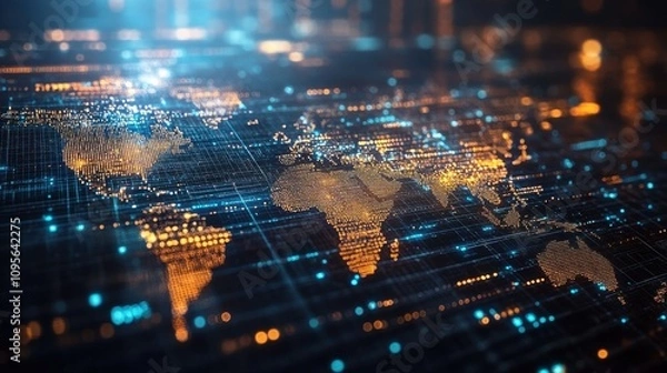Obraz money transactions and exchanges abroad are facilitated by business data and ai technology embodying concepts of digital currency money transfer banking and financial investment tradin