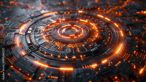 Fototapeta 3D Futuristic Technology Abstract Background