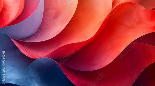 Obraz Abstract Background Image: Red and Blue Wave Design