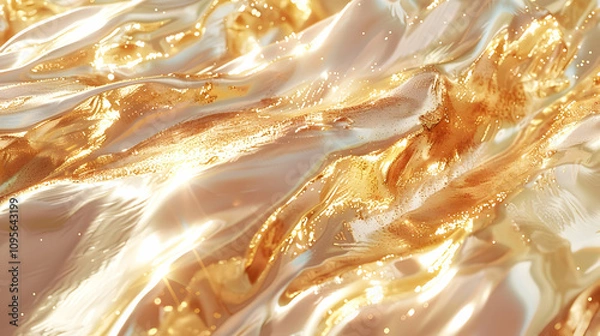 Fototapeta Golden Abstract Background 3D Render