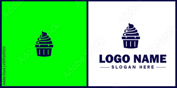 Fototapeta Ice Cream Parlor icon Ice cream shop Ice cream café Gelato parlor flat logo sign symbol editable vector