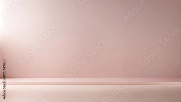 Fototapeta Minimalist Pink Wall and Shelf Display Mockup for Product Presentation
