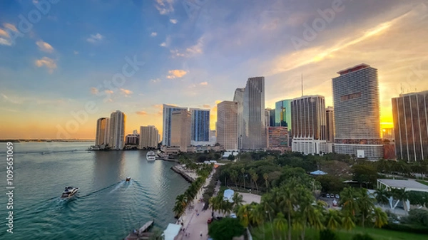 Obraz country skyline at sunset