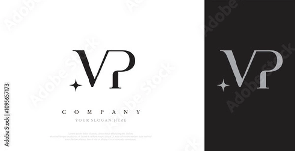 Fototapeta Initial MP Logo Design Vector 