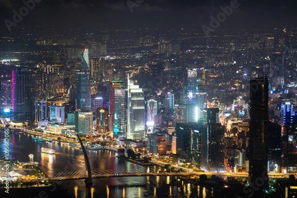 Obraz ホーチミン市街の夜景
