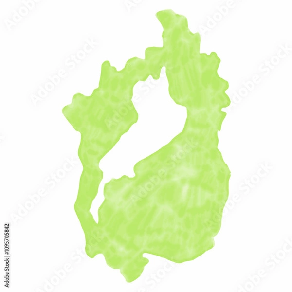 Fototapeta 滋賀　地図　水彩　緑　アイコン