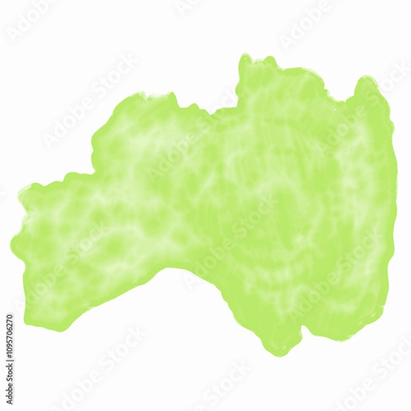 Fototapeta 福島　地図　水彩　緑　アイコン