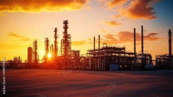 Fototapeta Generative AI enhances the efficiency of oil extraction in this arid landscape.