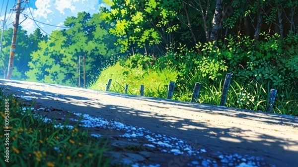 Obraz Vibrant Abstract Anime Road with Fresh Colors