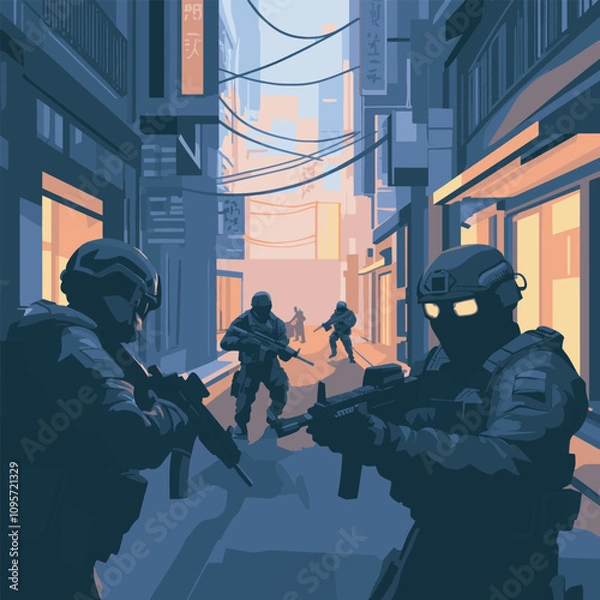 Fototapeta soldiers are having war exercises