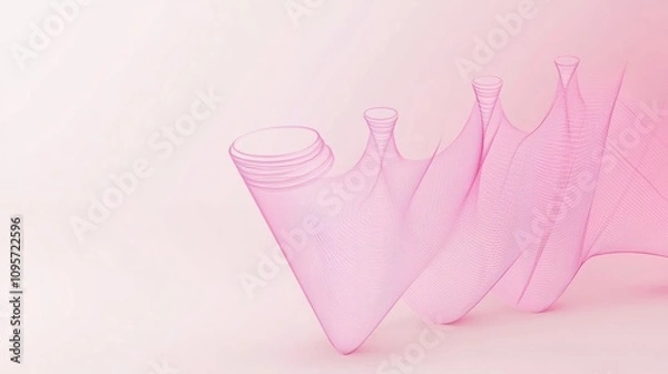 Fototapeta A flowing pink mesh design creating a soft, abstract wave effect.