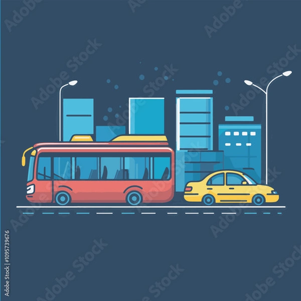 Fototapeta Public Transport Flat 