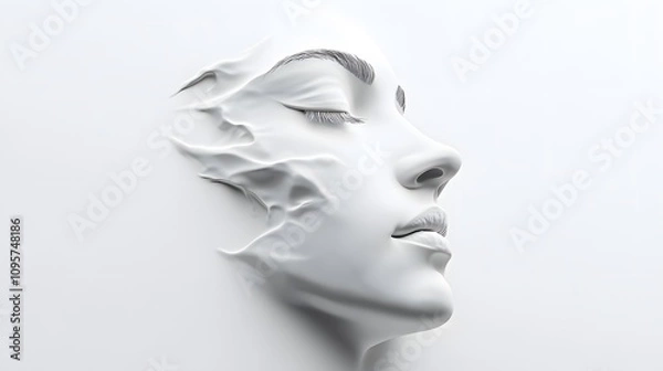 Obraz 88. An artistic face structure analysis focusing on the human nose, on a white background