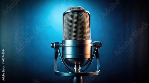 Fototapeta High-quality studio microphone ideal for recording podcasts , podcast, studio, microphone, recording, quality
