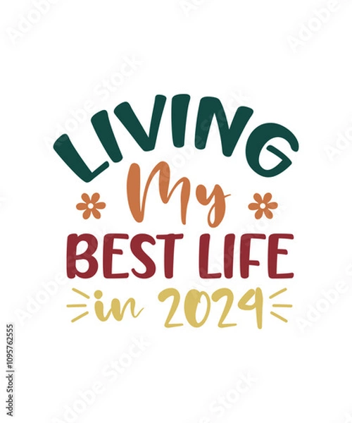 Fototapeta Happy New Year SVG Bundle 2025, Happy New Year SVG Design, Happy New Year t-shirt design 