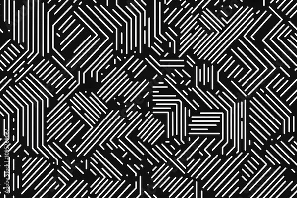 Obraz black and white seamless pattern