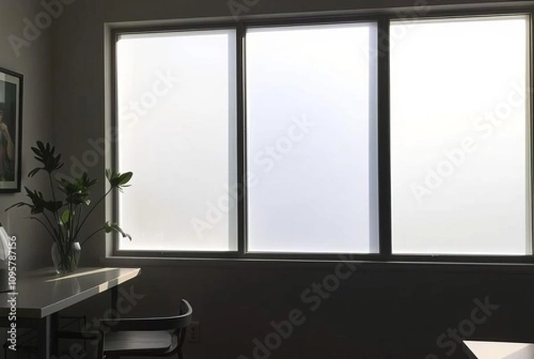 Fototapeta Use frosted or smart glass windows that can switch from opaque t